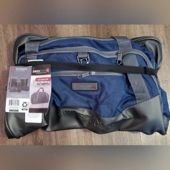 SwissTech Excursion Blue 24" Travel Duffel Bag NWT.  10.5"x24"x12". - Picture 7 of 7